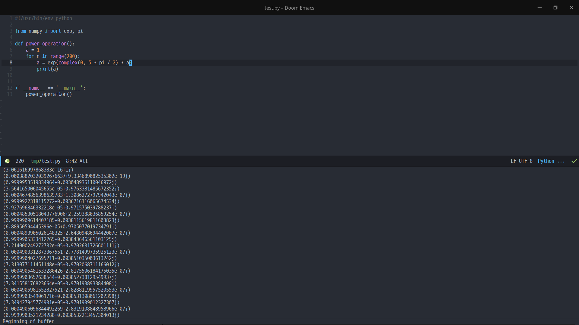 Doom Emacs Test.